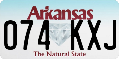 AR license plate 074KXJ