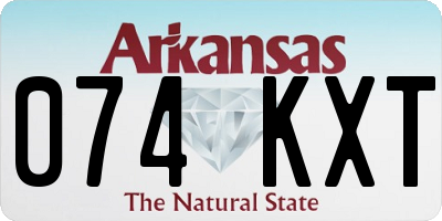 AR license plate 074KXT