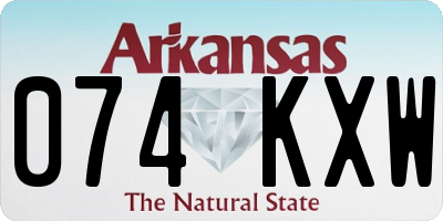AR license plate 074KXW