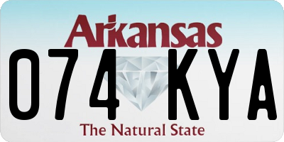 AR license plate 074KYA