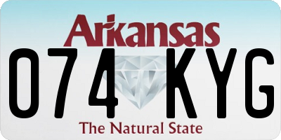 AR license plate 074KYG