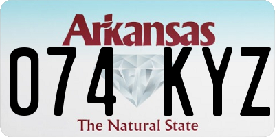 AR license plate 074KYZ