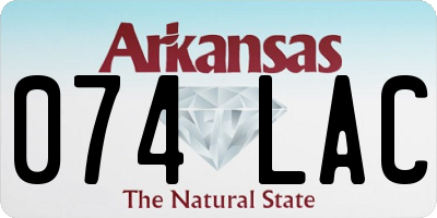 AR license plate 074LAC
