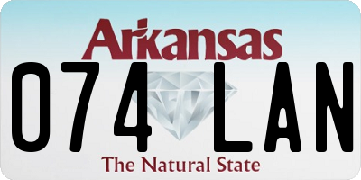 AR license plate 074LAN
