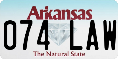 AR license plate 074LAW