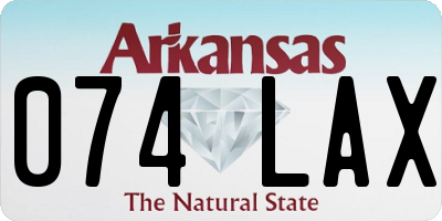 AR license plate 074LAX