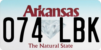 AR license plate 074LBK