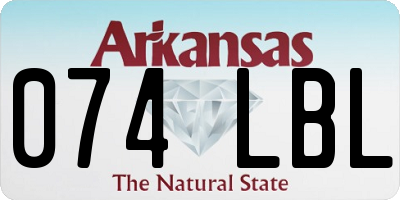 AR license plate 074LBL