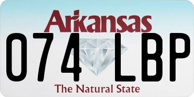AR license plate 074LBP