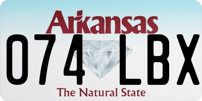 AR license plate 074LBX