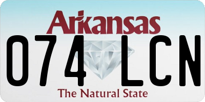 AR license plate 074LCN