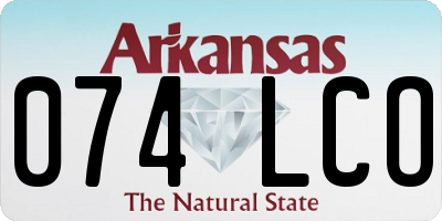 AR license plate 074LCO
