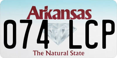 AR license plate 074LCP