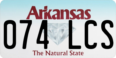 AR license plate 074LCS