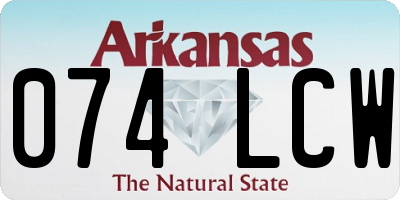 AR license plate 074LCW