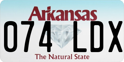 AR license plate 074LDX