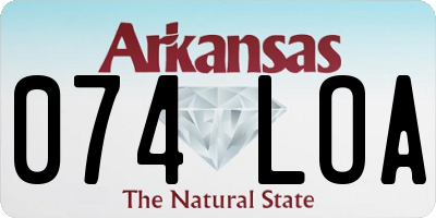 AR license plate 074LOA