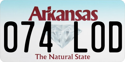 AR license plate 074LOD