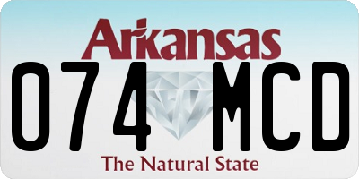 AR license plate 074MCD