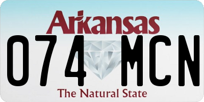 AR license plate 074MCN