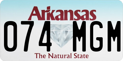 AR license plate 074MGM