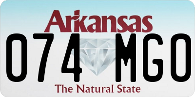 AR license plate 074MGO