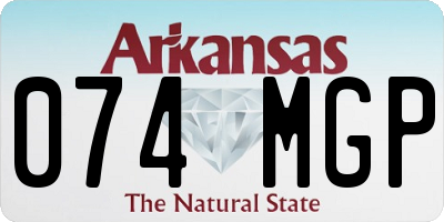 AR license plate 074MGP