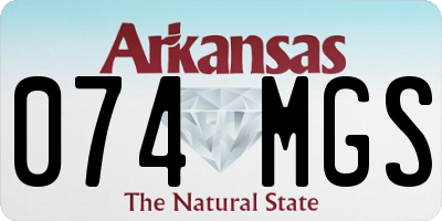 AR license plate 074MGS