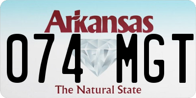 AR license plate 074MGT