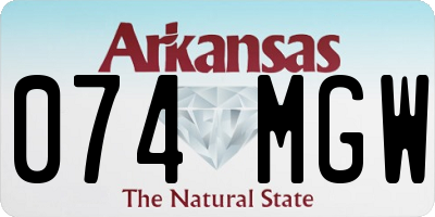 AR license plate 074MGW
