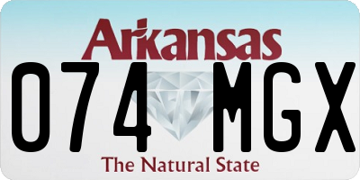 AR license plate 074MGX