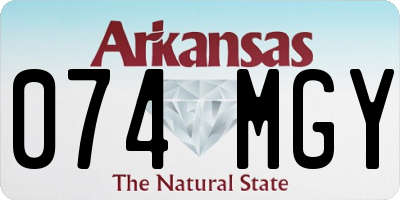 AR license plate 074MGY