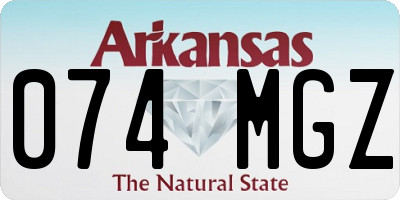 AR license plate 074MGZ