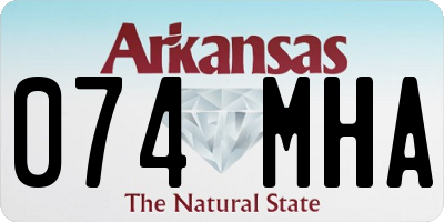 AR license plate 074MHA