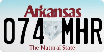 AR license plate 074MHR