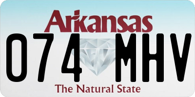 AR license plate 074MHV