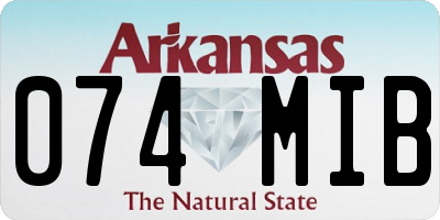 AR license plate 074MIB