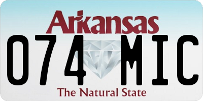 AR license plate 074MIC