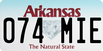 AR license plate 074MIE
