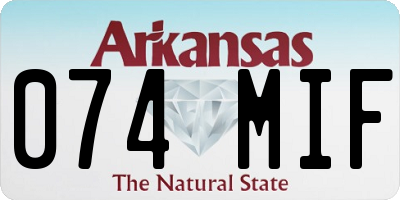 AR license plate 074MIF