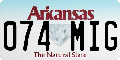 AR license plate 074MIG