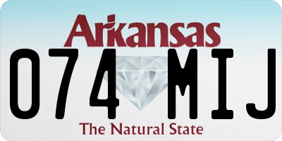 AR license plate 074MIJ
