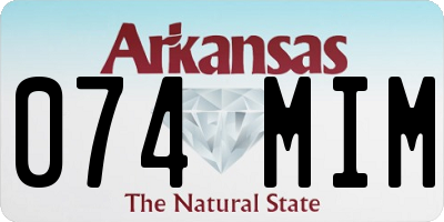 AR license plate 074MIM