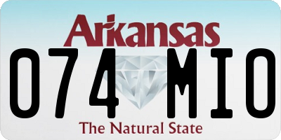 AR license plate 074MIO