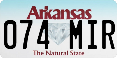 AR license plate 074MIR