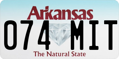 AR license plate 074MIT