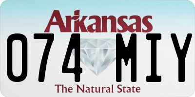 AR license plate 074MIY