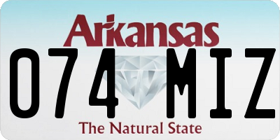 AR license plate 074MIZ