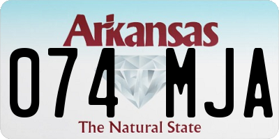 AR license plate 074MJA