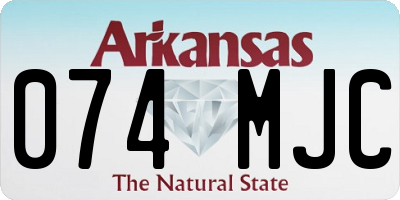 AR license plate 074MJC